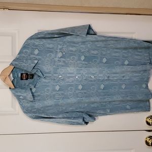 Harley-Davidson Hawaiian Style Large Blue Men's Shirt